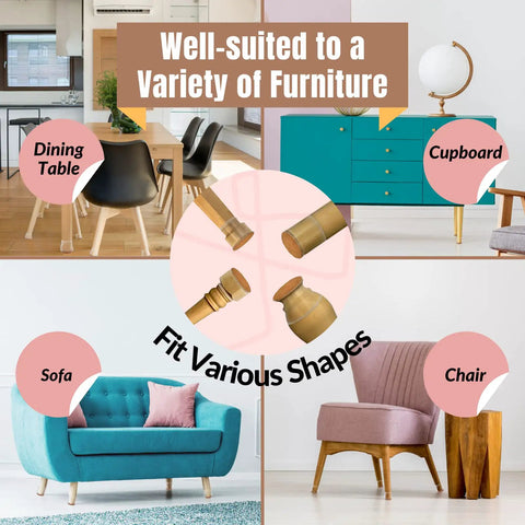 32 Pack Chair Leg Protectors With Felt Pads For Wood Floors, TPU Floor Protectors That Prevent Scratches And Noiseless Glide on various furniture