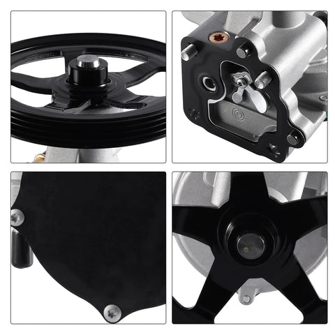 TAUTOY vacuum pump for GM 4.3L-6.2L engines; front pulley, side mount, rear cover screws, drive shaft.