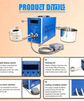High Frequency Induction Heater 6000W Flameless Metal Melting Furnace for Quenching, featuring digital display and cooling system.