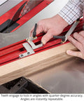 Heavy Hitting 48 Inch Precision Taper Jig For Table Saw With Dead On Accurate Angle Adjustment and slick extendable support, hands adjusting clamp.