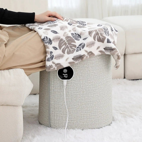 Under Desk Leg Warmer For Office Comfort With Five Second Heating And Eight Speed Settings 360 Degree Fully Enclosed Heating Foldable Portable Electric Warmer In Pink For Desk Travel Or Dorm Cozy Warmth.