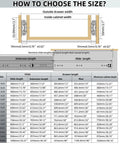 Diagram for choosing drawer slide size with measurements and chart.