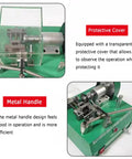 Top Rated Mini Motorized Lathe Machine For Silver And Copper Jewelry Cutting. Features transparent protective cover and metal handle.