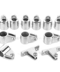 Premium Marine Grade 316 Stainless Steel Boat Hardware Kit With Slide Ends Hinges And Fitting Accessories Perfect For Upgrading Your Yacht Or Bimini Top Rigging In Saltwater Waters. 22mm 316 stainless steel bimini top kit with 2 hinges and 6 slides