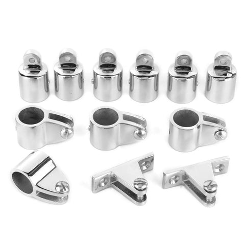 Premium Marine Grade 316 Stainless Steel Boat Hardware Kit With Slide Ends Hinges And Fitting Accessories Perfect For Upgrading Your Yacht Or Bimini Top Rigging In Saltwater Waters. 22mm 316 stainless steel bimini top kit with 2 hinges and 6 slides