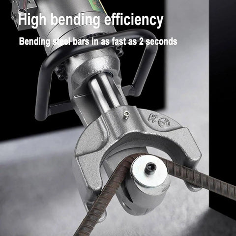 Heavy Duty Electric Hydraulic Tube Bender For Rebar And Steel Pipe 25Mm Max Capacity showing rapid bending mechanism close-up.