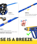 Instructional image showing steps to use 100 Piece Solder Seal Wire Connectors Waterproof Heat Shrink Butt Connectors Terminals