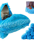 Blue Disposable Boot Covers Premium Pack 100 Non Slip Shoe Protectors For Indoor And Outdoor Use Large Size Fits Most Shoes