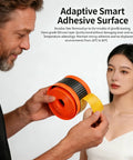 Man holding two-pack bike tire liners with 1.3mm TPU puncture protection adhesive surface, woman observing