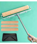 Adjustable Paint Roller Frame With Extension Pole Kit For Walls And Ceilings, heavy duty gear with medium nap roller and tray.