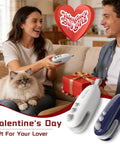 Couple using 2 In 1 Bag Sealer With Cutter Portable Rechargeable Heat Sealer With Magnetic; Valentine's Day setting with gifts.