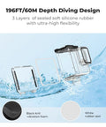 196FT/60M waterproof depth design for 60M Waterproof GoPro Case For Hero 13 Black And Hero 12 11 10 9 Protective Underwater Housing
