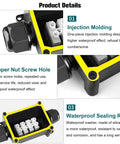 Two Pack IP68 Waterproof Junction Box Two Way Outdoor Underground Electrical Box For Street Lights Buried Lamps Weatherproof Wiring Connector 40A 450V 82X66X42MM Four Position Terminal Block Compatible With 5 To 9 MM 9 To 12 MM And 10 To 14 MM Wires, black and yellow casing