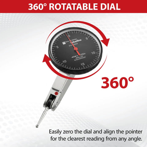 Dial Test Indicator Pro Grade With 0.0005 Inch Graduation, 0.030 Inch Range, 1.5 Inch Dial, 0-15-0 Scale, Black Face Machinist Inspection Tool For Precise Measurements And Repeatable Checks