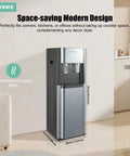 Bottom Loading Water Cooler Dispenser With No Heavy Lifting Three Temperature Settings For 5 Gallon Bottles in dark gray by sofa