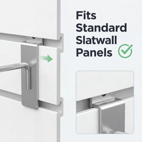 12 Pack Slatwall Hooks 12 Inch Silver Metal Brackets for Retail Displays and Garage Storage Durable Slat Wall Hangers