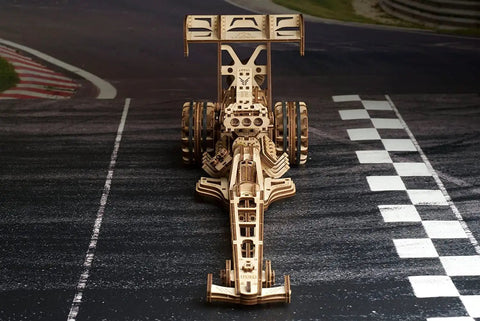 Dragster Car Model Kit With Powerful Spring Motor - 3D Wooden Puzzle For Self-Assembly, Top Fuel Drag Racer - Racing Model Car Kit For Adults And Kids, Realistic Mechanics, Fun DIY Hobby on track