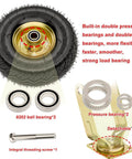 Heavy Duty Industrial Swivel Caster Wheels with Puncture Resistant Rubber tire, dual bearings, and hardware for carts.