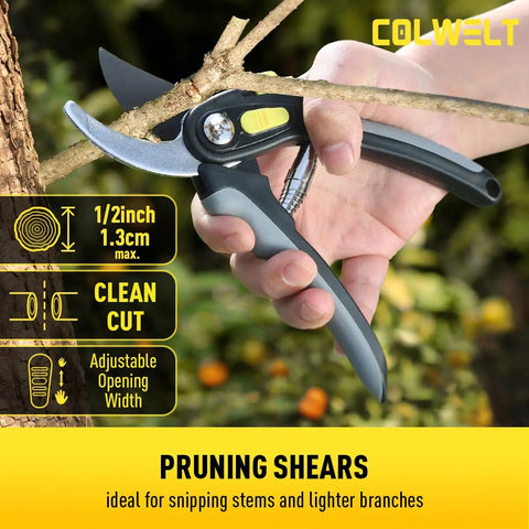 Compact 17 Inch Anvil Loppers And Hedge Shears 3 Piece Garden Pruning Set With Branch Cutter Hedge Clippers And Garden Scissors