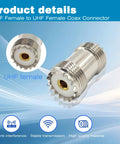 UHF Female to Female Coaxial Barrel Adapter SO239 Coupler Jack Connector for CB Ham Radio SWR Meter Cable Extension