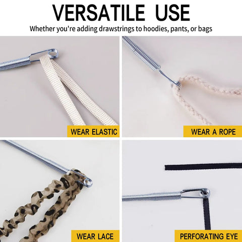 3 Piece Set For Hoodies And Pants Clip Replacements Effortlessly Thread Ropes And Elastic Cords With Durable Metal Spring No Bend