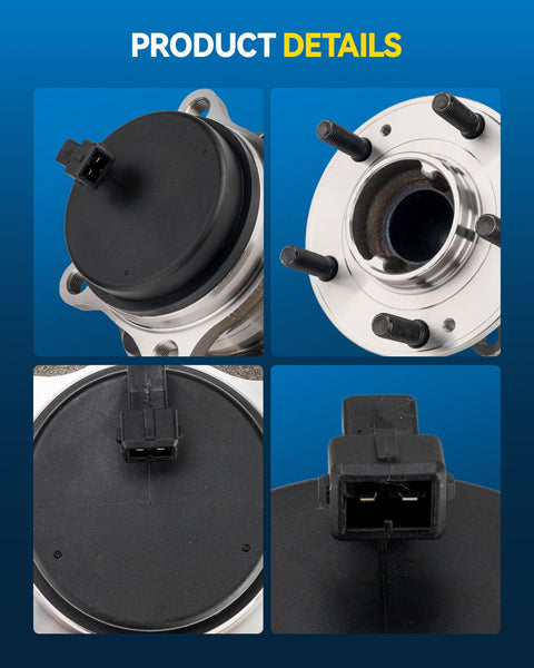 Rear Wheel Bearing Hub Assembly Ready To Roll 5 Lugs FWD Fits 2011-2015 Kia Sorento, close-up of connector and mounting holes