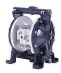 MXBAOHENG air-operated diaphragm pump with blue frame, dual diaphragms, 3/8in inlet/outlet, 1/4in air inlet