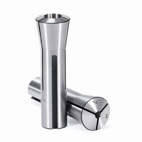 R8 Collet Set, 13-Piece From 1/8 Inch To 7/8 Inch, Hardened Carbon Steel, 0.0018 Inch TIR, showing two collets in detail