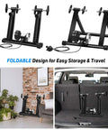 Indoor Bike Trainer Stand With Magnetic Flywheel For 26 To 28 Inch Road And Mountain Bikes Folding Stationary Bicycle Trainer