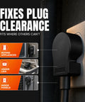 8 Position Clockable Right Angle Plug That Lets Your Cord Go Any Way 15A 125V NEMA 5 15P behind appliance demonstration