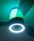48 Inch Smart Ceiling Fans with Lights and Remote/ App, 2.1 Speaker System with colorful LED light and sleek design.