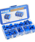 Blue 5mm Pitch PCB Mount Screw Terminal Blocks 2 Pin And 3 Pin For DIY Arduino Projects 14-22 AWG Wire Quick Connect 300V 10A Rating Pack of 70