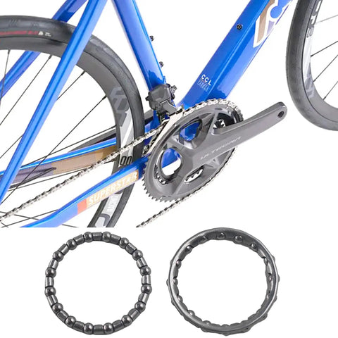 4 Pack Bike Ball Bearing Retainer Replacement 5/32 Inch X 16 Ball Bearings For Crank And Rear Wheel shown with bike