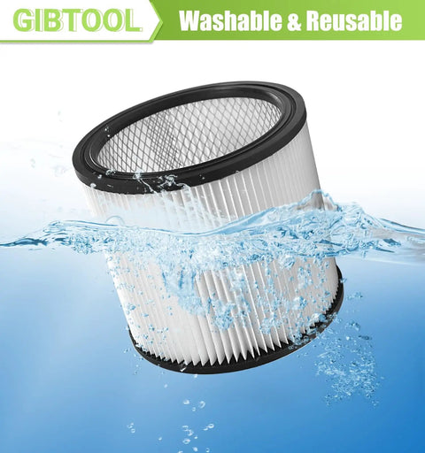 Two Pack 90304 Replacement Vacuum Filters for 90350 90333 903-04-00, washable and reusable, submerged in water