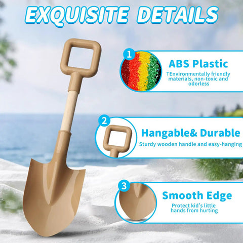 16 Inch Beach Sand Shovels For Kids Go To Garden Tool Kit With A Sturdy Long Wooden Spade For Sand Snow Digging ABS Plastic Scoops Avocado Colors Gift For Summer Winter Camping Backyard Planting 3 Pack featuring durable ABS plastic construction and ergonomic handle design