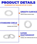 320 Piece Aluminum Oil Drain Plug Crush Washer Kit 12 Sizes M5 To M20 Universal Fit For Automotive Motorcycle Truck