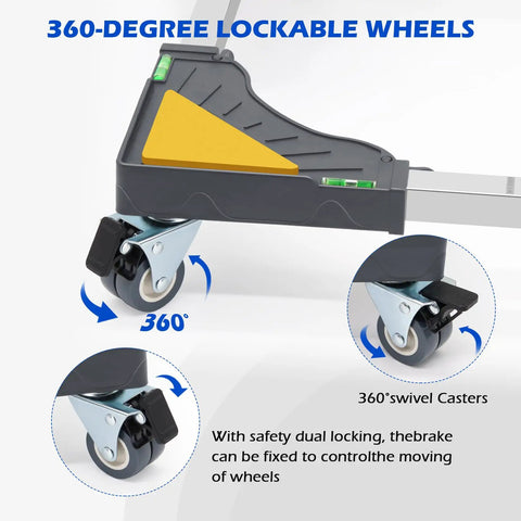 Nefish Heavy Duty Appliance Dolly Cart With Locking Wheels features 360-degree lockable wheels for easy mobility and safety.