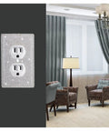 Shiny Silver Rhinestones Wall Plate Cover for Light Switch and Outlet 1 Gang Toggle Decor Easy Install in elegant living room