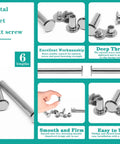 Sixty Piece Assorted Chicago Screw Kit With Phillips Head Nail Rivets In Six M5 Sizes showing metal rivet butt screws, 6 lengths available.