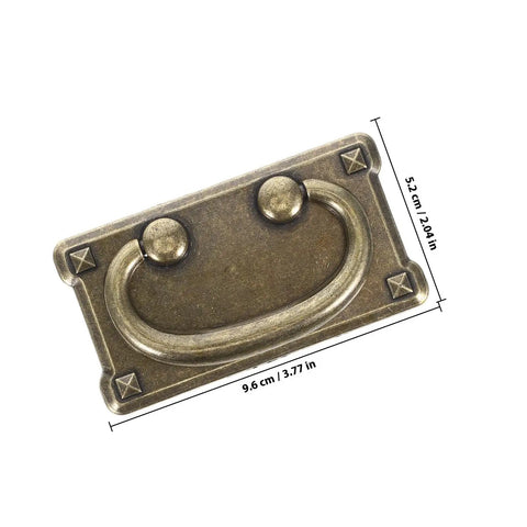 Four Piece Vintage Zinc Alloy Cabinet Pulls With Brass Ring Drawer Handles For Chinese Antique Style Furniture Hardware