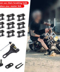 Chain Master Connect Link Breaker Tool For Coleman CT200U shown with 10 master links, tool components, and a mini bike in action