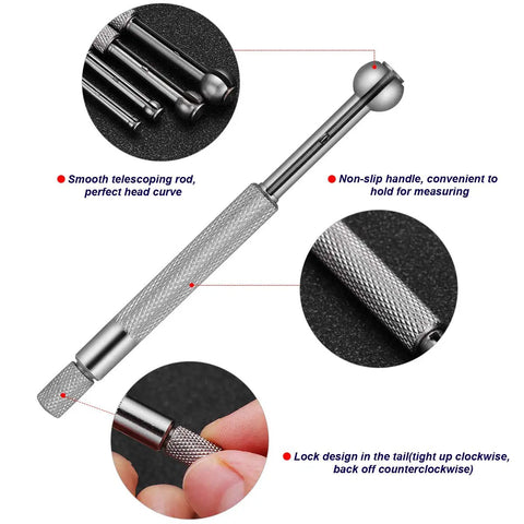 4 Piece Telescoping Bore Gauge Set for Small Holes, Full Round Spherical Hardened Bore Gauges With Nickel Plated Heads, Versatile Size Range For Precise Machining And DIY Projects