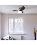 30-Inch Indoor Ceiling Fan With Light Chrome Finish Dope Reversible Wengue And Beech Blades 16-Watt Dimmable LED Light Kit