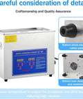 10L Professional Ultrasonic Cleaner With Tank showing digital panel, rubber pads, and ventilation for effective cleaning.