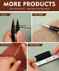 Heavy Duty All In One Sewing Kit For Cars, Carpets, Shoes, And Backpacks Includes scissors, seam ripper, tape measure, thimble