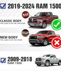 Rear step bumper for Ram 1500 with 4x18W LED lights, sensor holes, paintable armor, and D-rings.