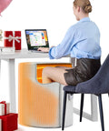 Under Desk Heater For Indoor Use Quiet Portable Space Heater For Home And Office Leg And Foot Warmer Small Personal Desk Heater Cozy Heating Buddy Ideal Gift For Women And Men in use under desk
