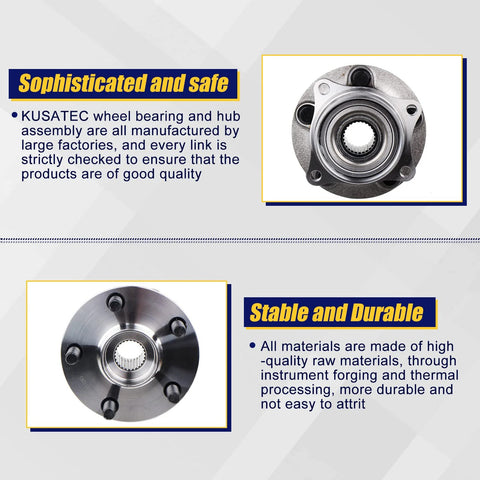 Front and rear view of Front Wheel Bearing And Hub Assembly 513265 For Toyota Prius 2004 Through 2009 Direct Fit Plug And Play 5 Lug.