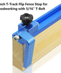 Rock Solid Dead On T Track Flip Fence Stop For Woodworking Router Tables And Saws With Five Sixteenths Inch T Bolt Universal Multi Track Compatible Die Cast Aluminum 2 Pack Heavy Duty Gear on wood block