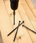 Tough As Nails Heavy Duty Structural Deck Screws Including Fifty Piece Set In Airtight Jar With Hex Bit Featuring Self Drilling Points And Serrated Threads For Quick Easy Buildouts, six inch deck screws with drill.